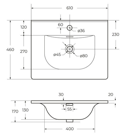 Раковина BelBagno Uno BB-8099-60